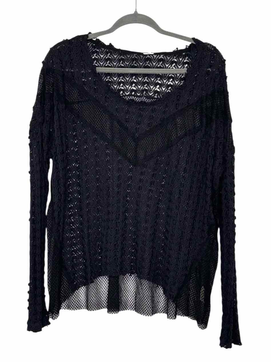 No Brand Label Size Large Black Pre-Owned Blouse- Ladies