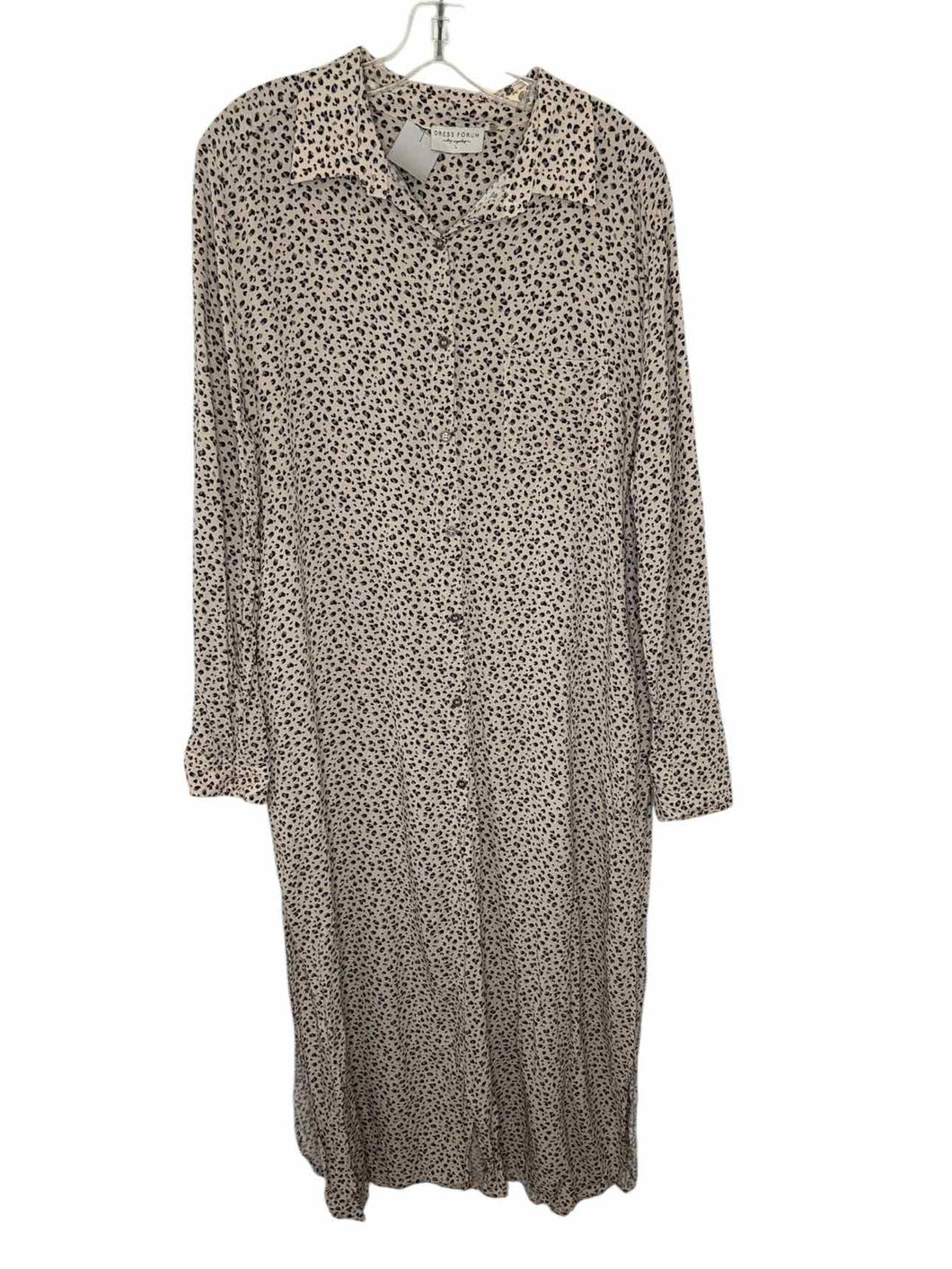 Dress Forum Size Large Grey Print Pre-Owned Dress- Ladies