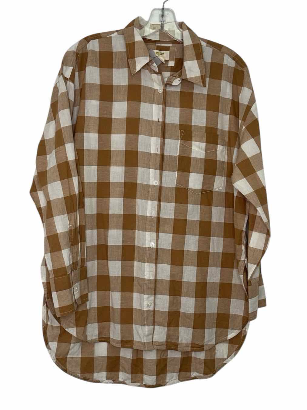 Maeve Size X- Small Tan Plaid Pre-Owned Shirt- Ladies