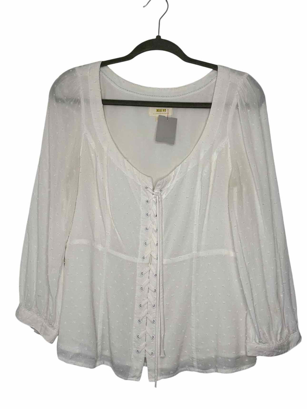 Maeve Size 12 White Pre-Owned Shirt- Ladies