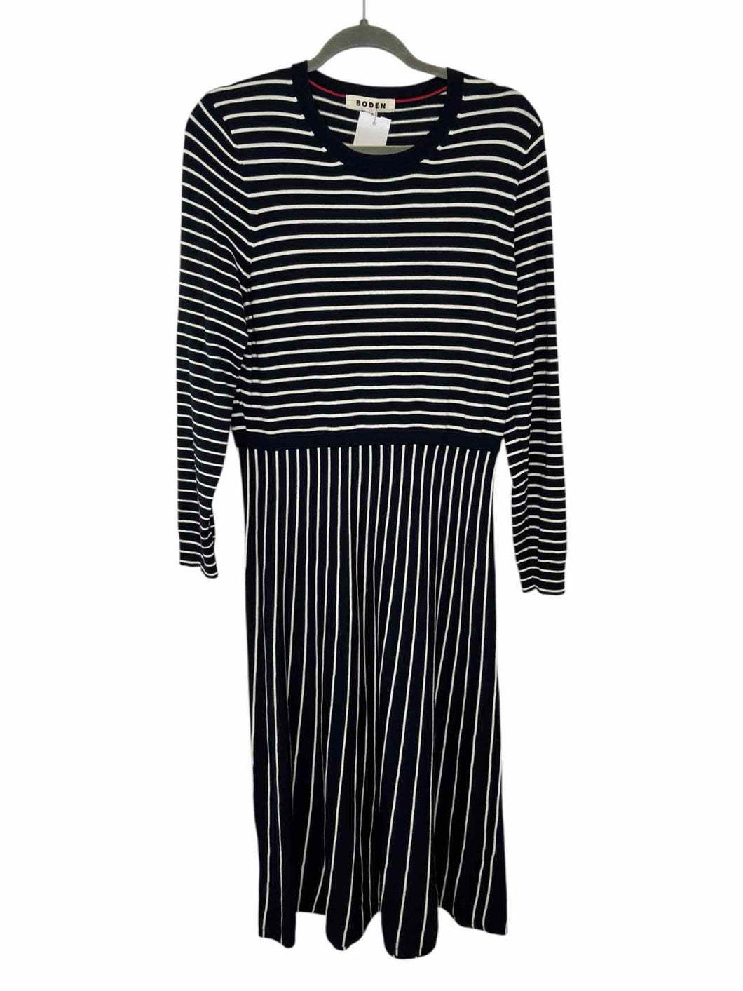Boden Size 14 Navy Stripe Pre-Owned Dress- Ladies