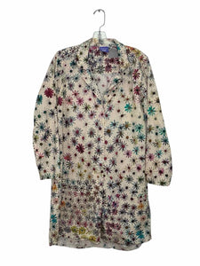 Pine Cone Hill Size Medium Beige Print Pre-Owned Dress- Ladies