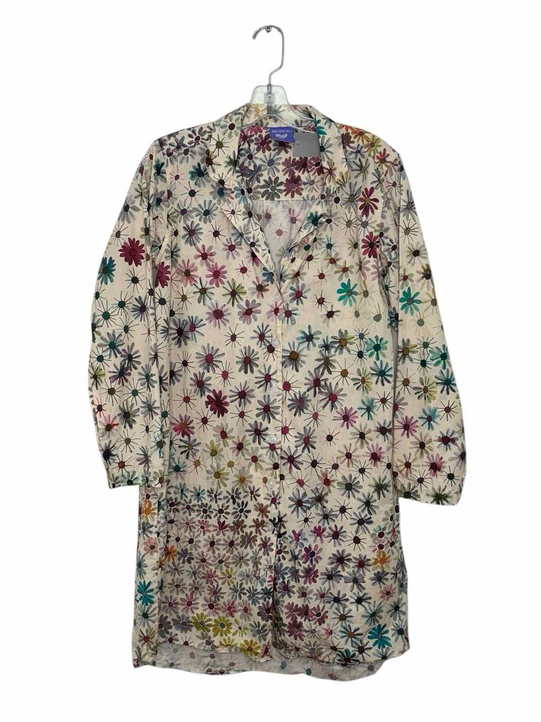 Pine Cone Hill Size Medium Beige Print Pre-Owned Dress- Ladies