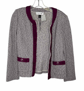 St John Size 6 Wht/Pur Pre-Owned Blazer/Indoor Jacket- Ladies