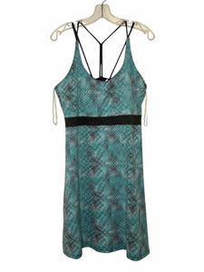 Soybu Size X-Large Teal Print Pre-Owned Dress- Ladies