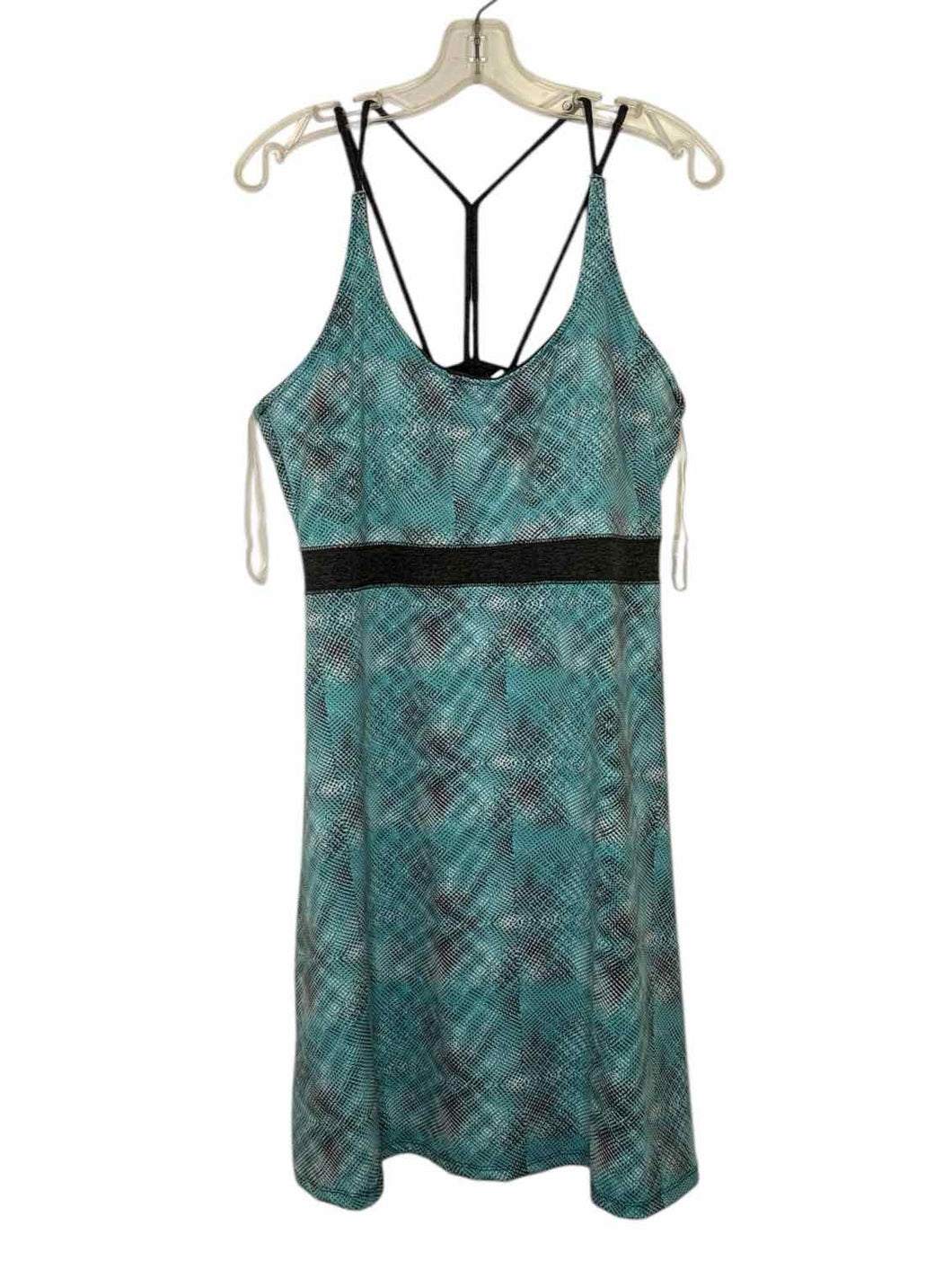 Soybu Size X-Large Teal Print Pre-Owned Dress- Ladies