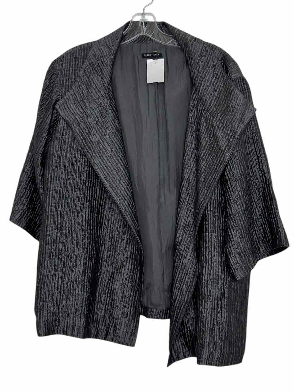 Eileen Fisher Size Small Charcoal Pre-Owned Blazer/Indoor Jacket- Ladies
