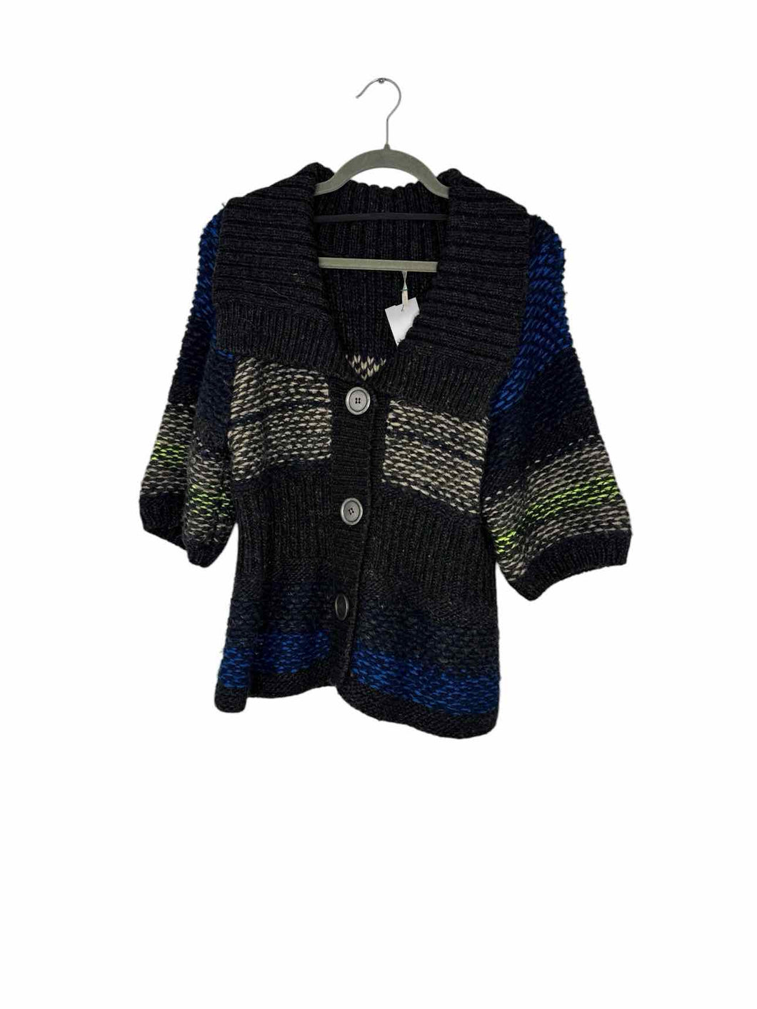 Free People Size Medium Grey Print Pre-Owned Sweater- Ladies