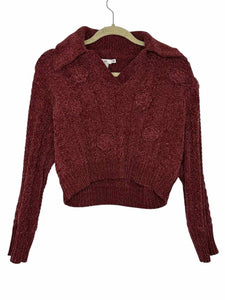 Lush Size Small Burgundy Pre-Owned Sweater- Ladies
