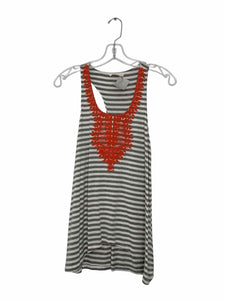 Le Sample Size Small Grey Stripe Pre-Owned Tank Top- Ladies