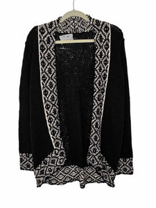 Lucky Brand Size Large Blk/Wht Pre-Owned Sweater- Ladies