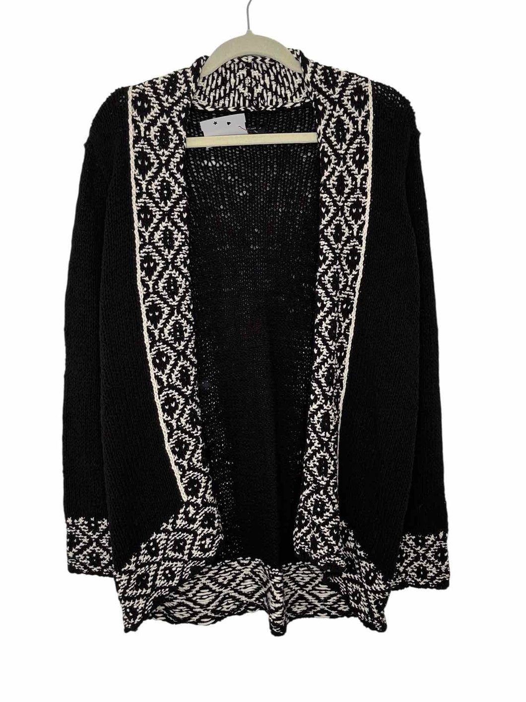 Lucky Brand Size Large Blk/Wht Pre-Owned Sweater- Ladies