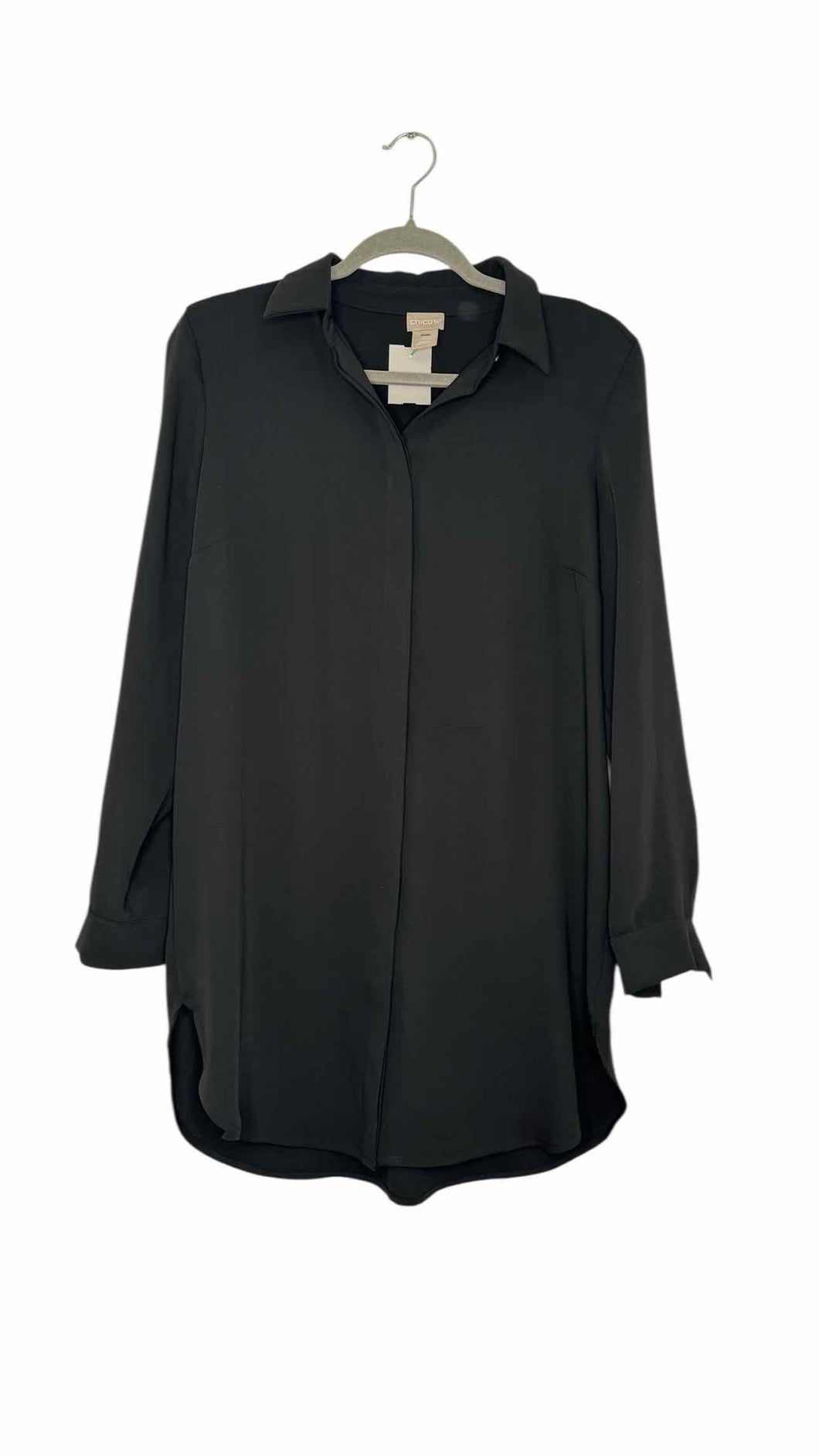 Chicos Size Small Black Pre-Owned Shirt- Ladies