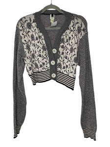 Size Large Grey Print Pre-Owned Sweater- Ladies