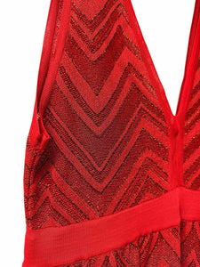M Missoni Size 6 Red Print Pre-Owned Dress- Ladies