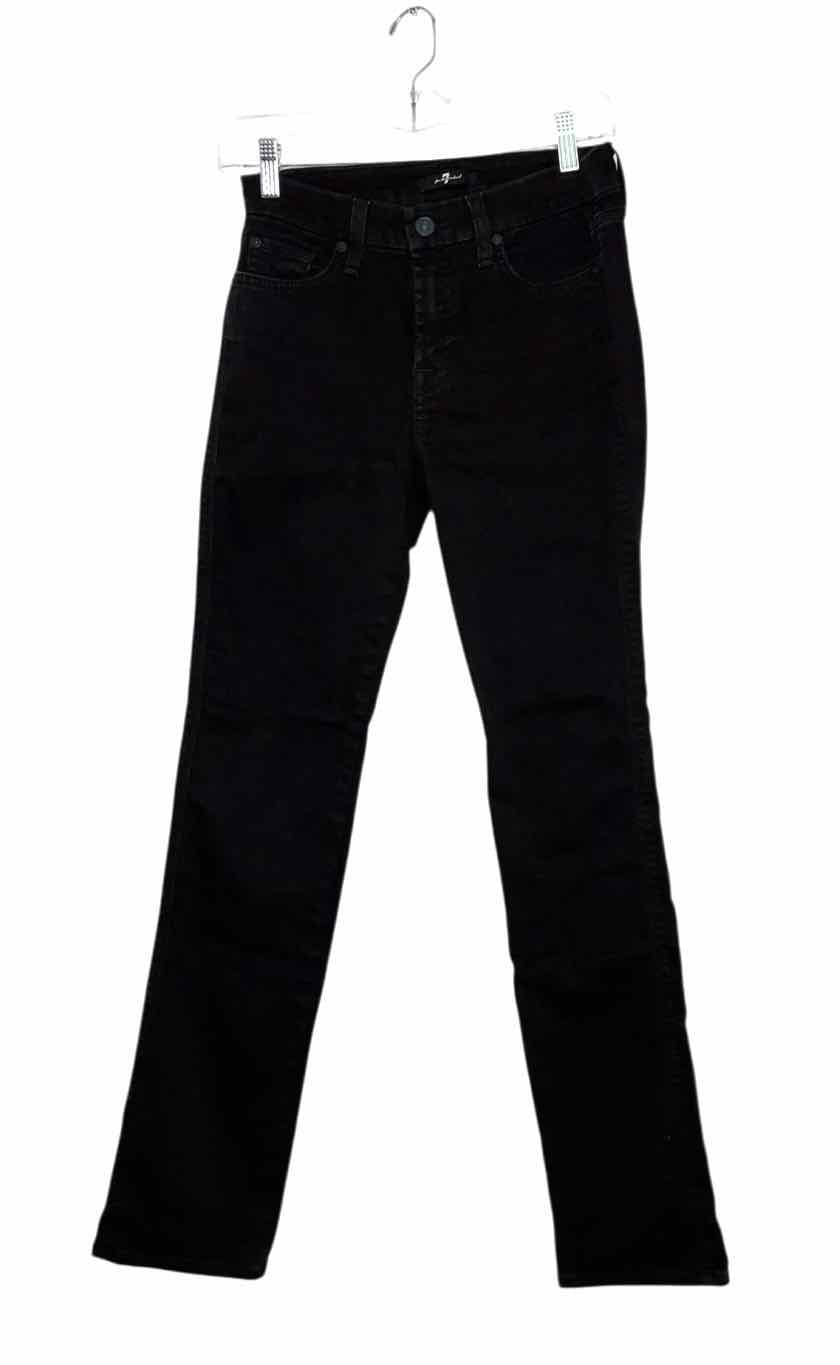 7 for All Mankind Size 28 Black Denim Pre-Owned Jeans- Ladies