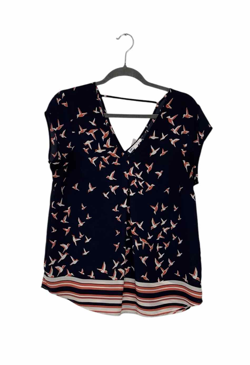 DR2 Daniel Rainn Size Medium Navy Print Pre-Owned Tank Top- Ladies