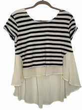 Load image into Gallery viewer, Free People Size X- Small Navy Stripe Pre-Owned Top- Ladies
