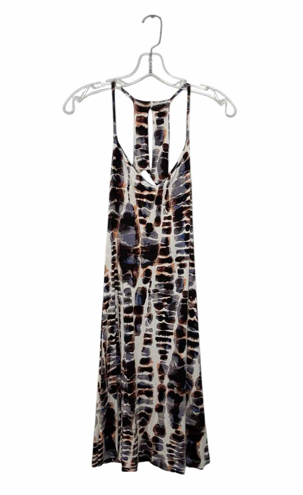 Nicole Miller Size Large White Print Pre-Owned Dress- Ladies