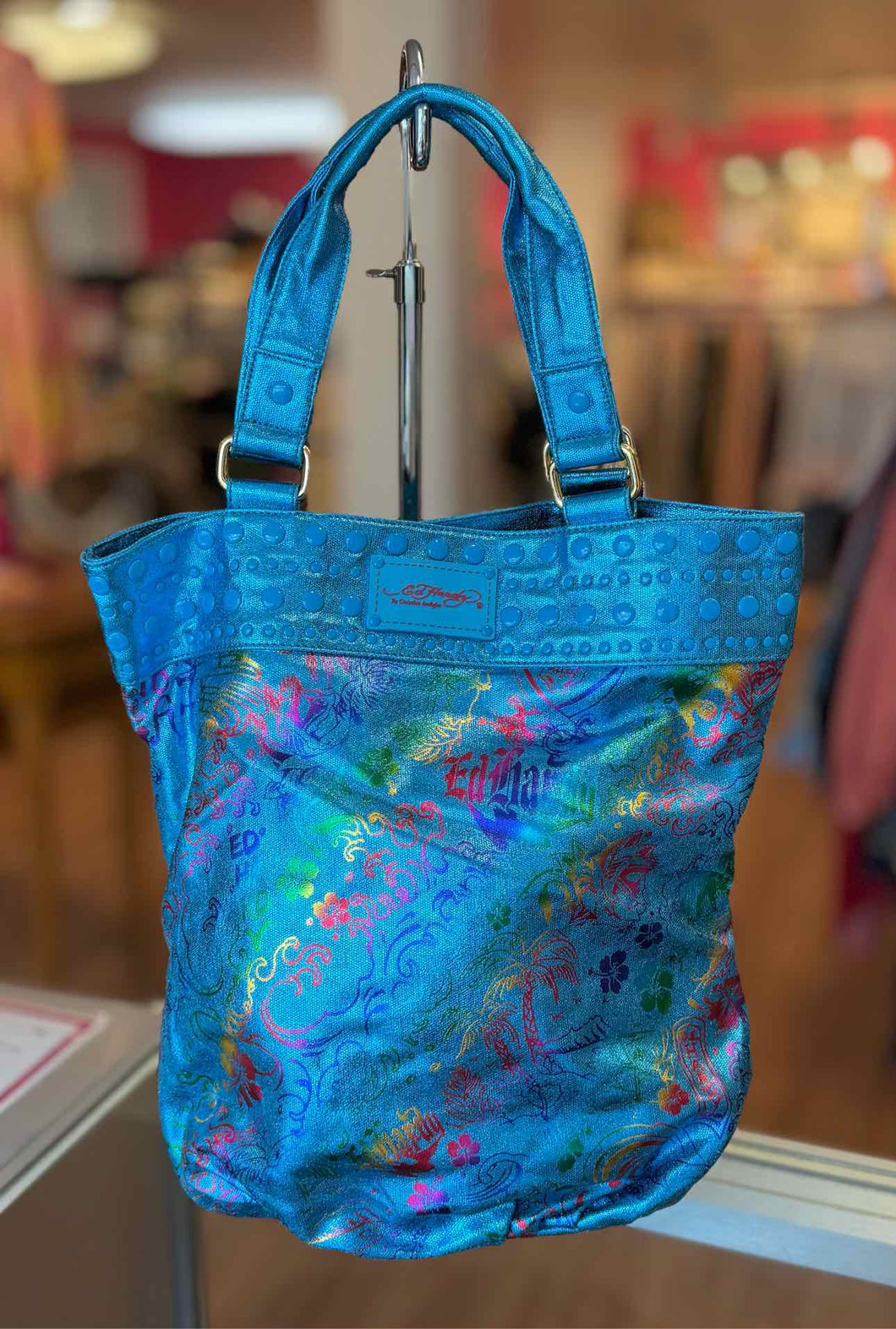 Ed Hardy Blue Pre-Owned Purse- Ladies