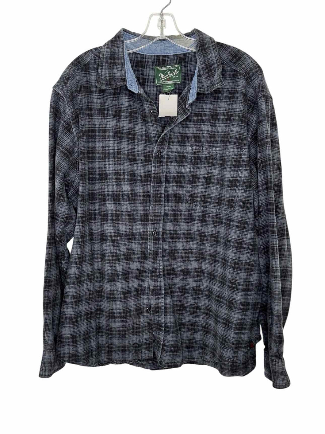 Woolrich Size XL Blue Plaid Pre-Owned Shirt- Mens