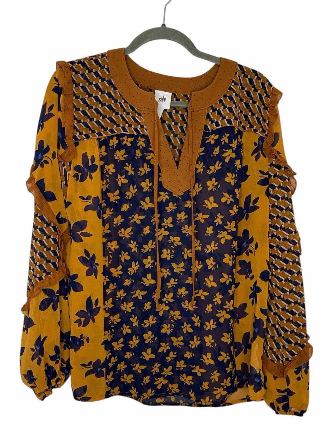 Cabi Size Small Navy Print Pre-Owned Blouse- Ladies