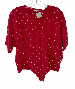 Rails Size Small Red Print Pre-Owned Top- Ladies