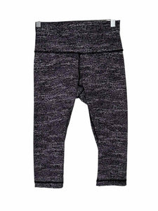 Lululemon Size 6 Black Print Pre-Owned Leggings- Ladies