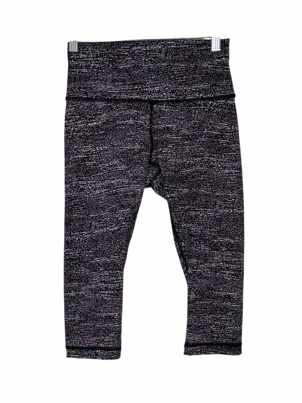 Lululemon Size 6 Black Print Pre-Owned Leggings- Ladies