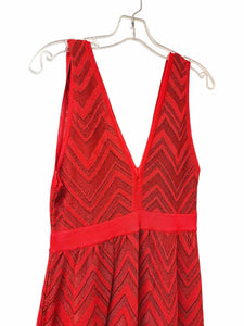 M Missoni Size 6 Red Print Pre-Owned Dress- Ladies