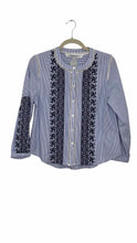 Load image into Gallery viewer, Veronica Beard Size 4 Blue Stripe Pre-Owned Shirt- Ladies
