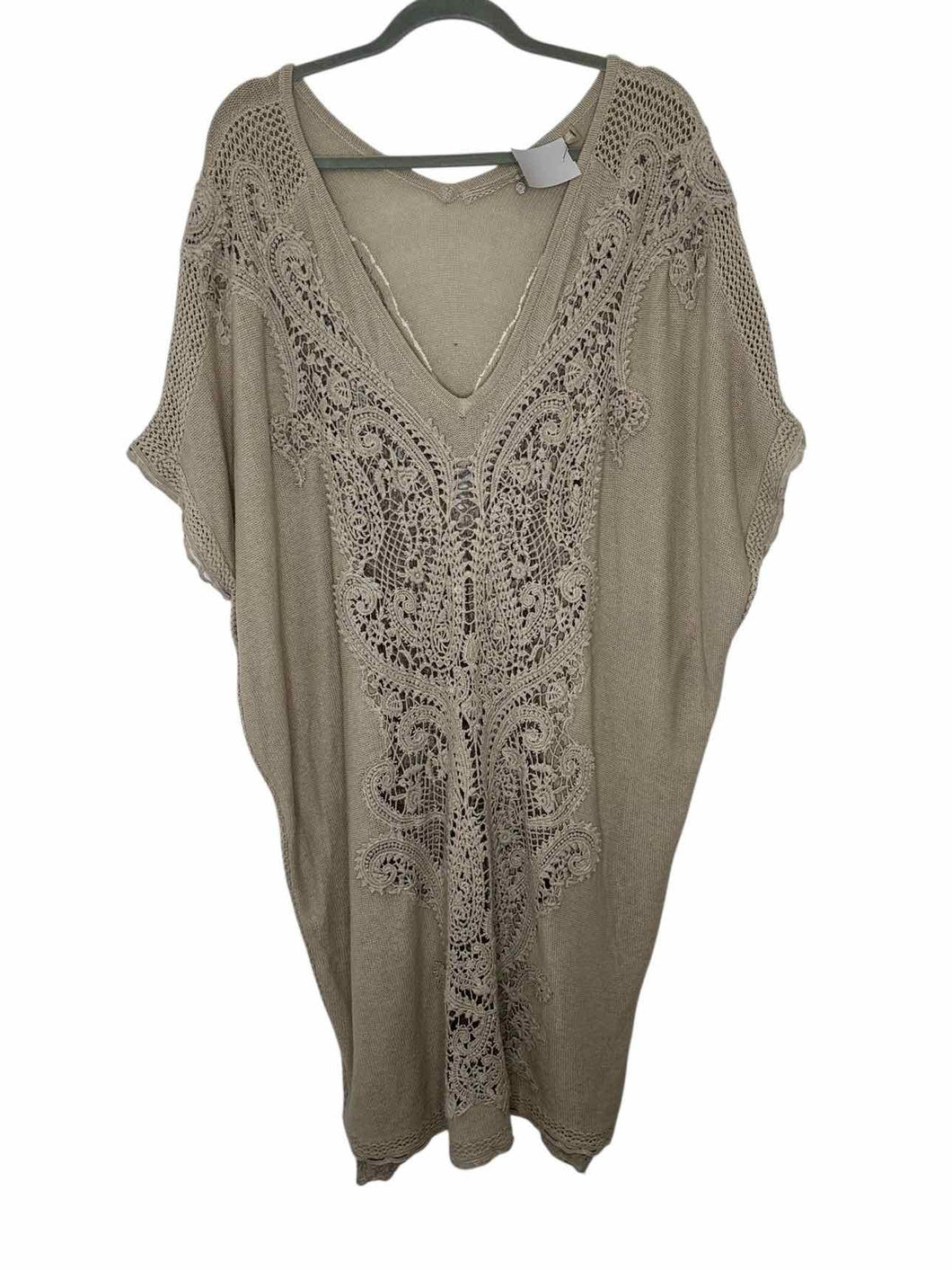 Knitted & Knotted Size M/L Khaki Pre-Owned Sweater- Ladies