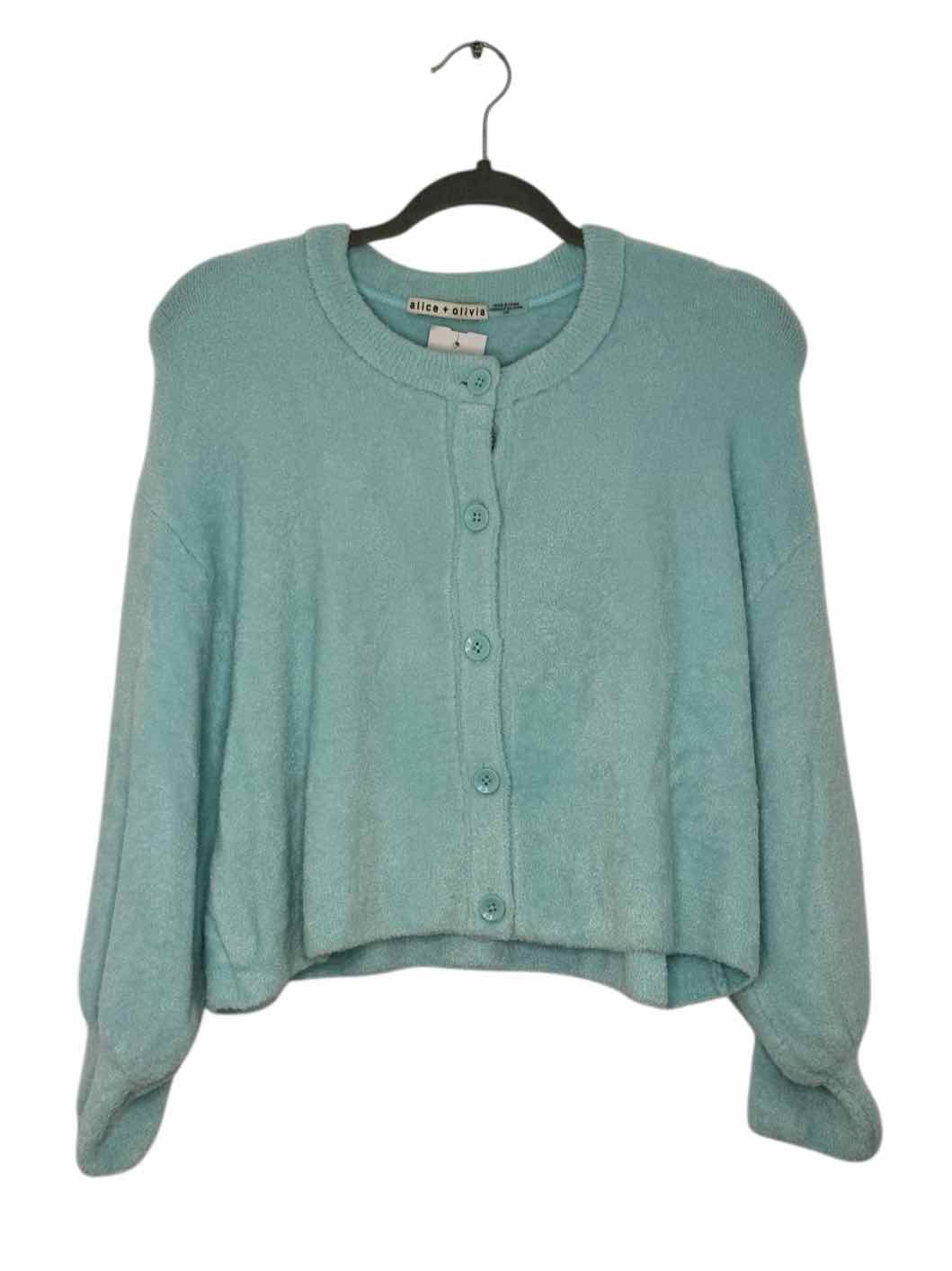 Alice + Olivia Size Large Aqua Pre-Owned Blazer/Indoor Jacket- Ladies