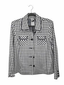 Cabi Size Medium White Print Pre-Owned Blazer/Indoor Jacket- Ladies