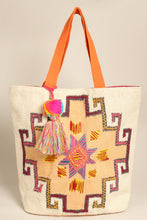 Load image into Gallery viewer, Aztec Pattern Pom-Pom Tassel Shoulder Bag
