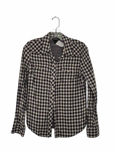 Lucky Brand Size Small Black Plaid Pre-Owned Shirt- Ladies