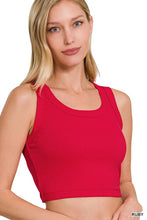 Load image into Gallery viewer, RIBBED SCOOP NECK CROP TANK TOP

