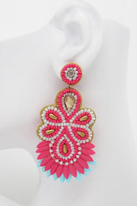 Seed Beaded Statement Post Earring