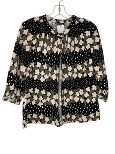 Marimekko Size Small Black Print Pre-Owned Blouse- Ladies