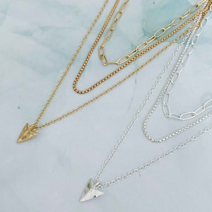 Arrowhead Triple Layered Chain Necklace Set Of 3