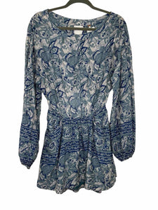 Free People Size Small Blue Print Pre-Owned Dress- Ladies
