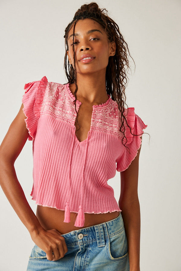 Free People Size X- Small Neon Pink Top- Ladies