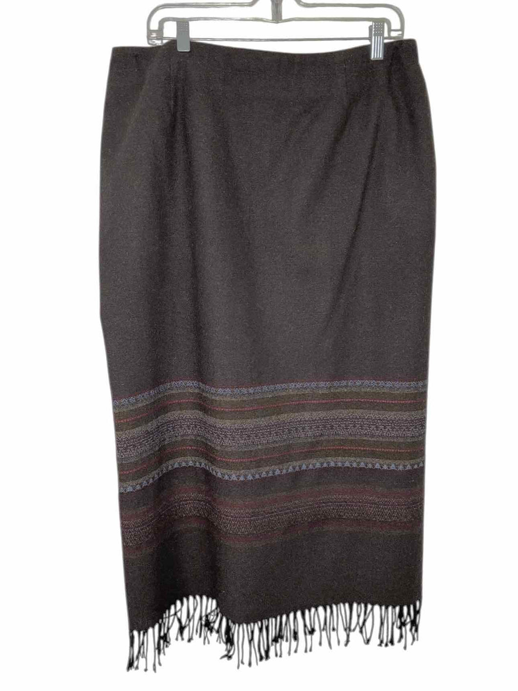 Size 16 Brown Print Pre-Owned Skirt- Ladies