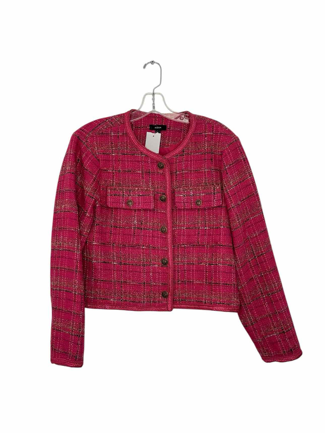 Aqua Size Large Fuchsia Pre-Owned Blazer/Indoor Jacket- Ladies
