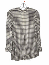 Load image into Gallery viewer, J Jill Size MP White Plaid Pre-Owned Blouse- Ladies
