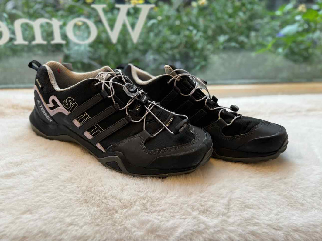 Adidas Size 9 Black Sneaker Pre-Owned Shoes- Ladies