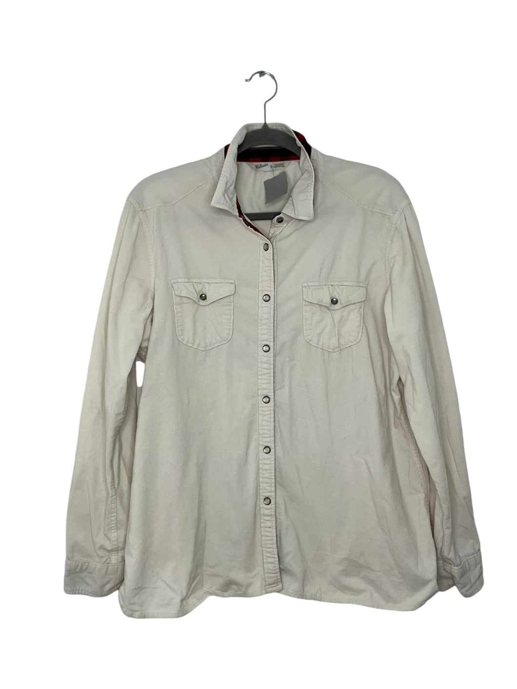 Woolrich Size Large Cream Pre-Owned Shirt- Ladies