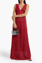Load image into Gallery viewer, M Missoni Size 6 Red Print Pre-Owned Dress- Ladies
