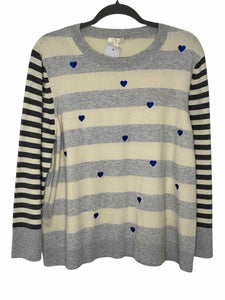 Lisa Todd Size 2X Cream Stripe Pre-Owned Sweater- Ladies