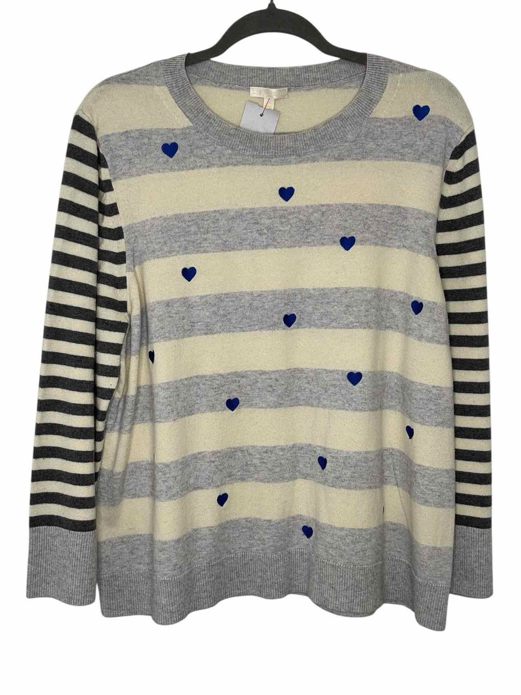 Lisa Todd Size 2X Cream Stripe Pre-Owned Sweater- Ladies